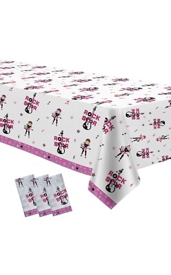 4 Pack Rock and Roll Party Decorations Tablecloth - Disposable Rock Star