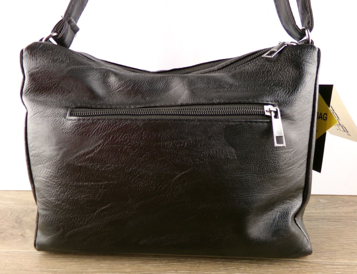 Sasha New York A8652 Multi Section Purse/Bag, Black, 11x8x6