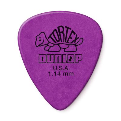 Dunlop 418P1.14 Tortex Standard 1.14mm Purple Guitar Picks 12-Pack