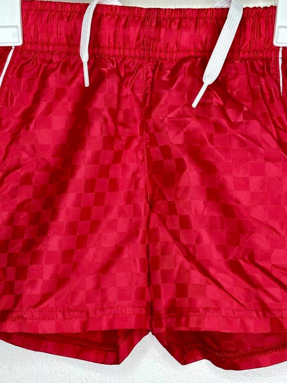 DSG Soccer Shorts Boys Size 3T Red Checkerboard Drawstring Woven Active
