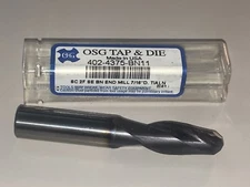 OSG 402-4375-BN11 Ball Nose Carbide End Mill 7/16" 2 Flute TiAlN Coated