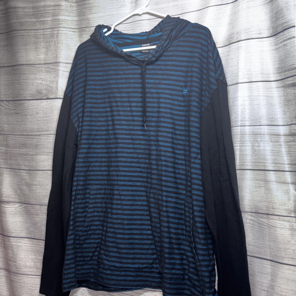 Zoo York Para Hombres XXL Sudadera con Capucha Manga Larga Azul/Negro Rayas Moda Hipster Patinador Foto 2 de 4