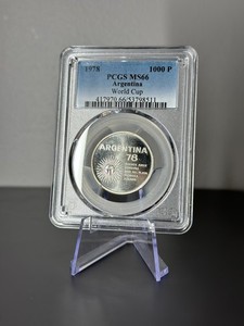 1978 Argentina 1000 Pesos Silver Fifa World Cup Coin PCGS MS66 Top Pop 5/0