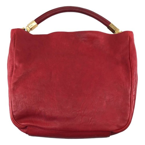 Yves Saint Laurent Roady Hobo Shoulder Bag Leather Red Gold Dust Bag Included
