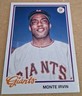 2022 Topps Archives Monte Irvin 1978 Topps Design #157 NY Giants RARE HTF HOF 
