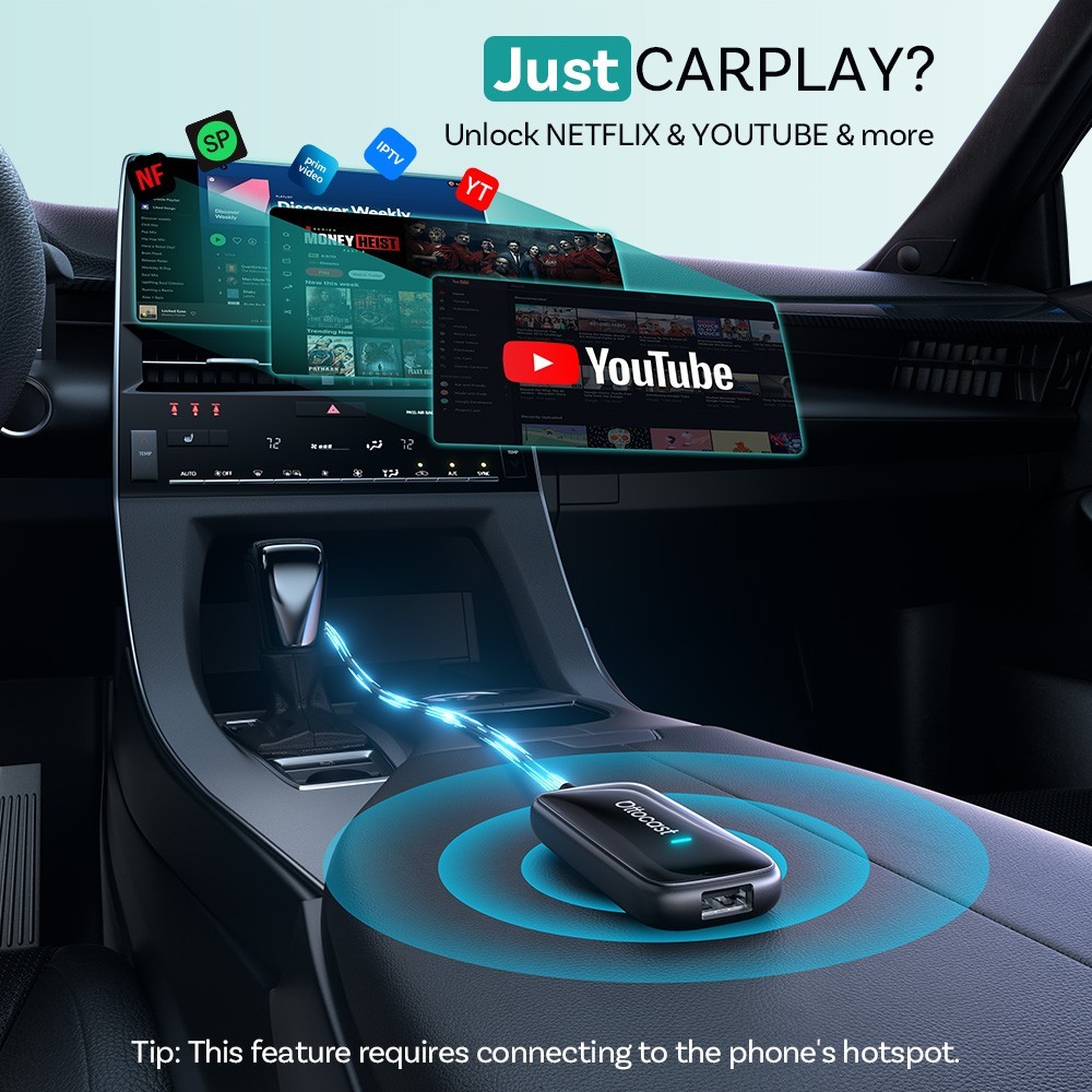 OTTOCAST Play2video Ultra Wireless CarPlay Android Auto Netflix Youtube 10+ App - Miniatura 4