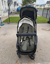 Cupla Duo Double Pushchair From Birth Green/Black Basket Rubber Tyres