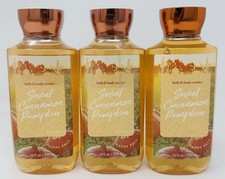 3 BATH  BODY WORKS SWEET CINNAMON PUMPKIN SHOWER GEL BODY WASH 10 FL OZ NEW