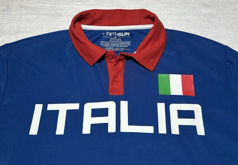 Camiseta polo de fútbol manga corta Fifth Sun Performance Italia para hombre, M Foto 2 de 4
