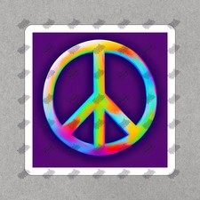 Vibrant Rainbow Peace Sign Vinyl Sticker Colorful Decal for Laptops, 390125