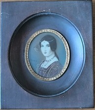 IN Miniatura Ritratto " La Bella Pulire " Firmato Marino Dopo Leonardo Vinci