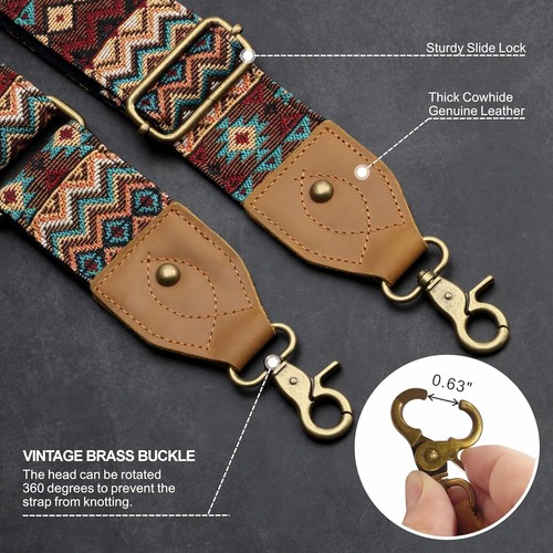 Nefelibata Purse Strap 2" Crazy Horse Leather Wide Shoulder Strap Adjustable NEW - Picture 3 of 6