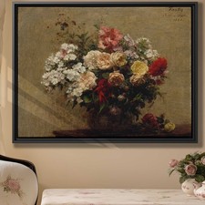 Floral Still Life Oil Painting Canvas Print Vintage Flower Wall Art Decor