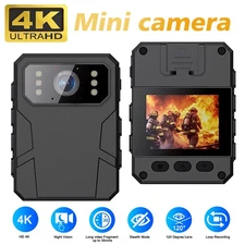 Mini Police Body Worn Camera Security Safety 4K 1080P Video Recording IR Night