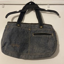 Kipling Blue Jean Denim Y2K Alpha Shoulder Ba...