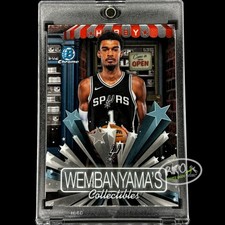 Tarjeta de inversión Victor Wembanyama RARA CROMADA EN BLANCO Y NEGRO TOPPS SPURS COMO NUEVA