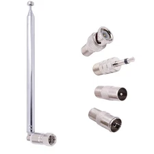 FM Radio Antenna, Telescopic 75 Ohm Screw F Male Plug Antenna with PAL BNC 3....