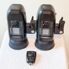 Two Westcott FJ400 400Ws Strobes with wireless remote batteries cases gels