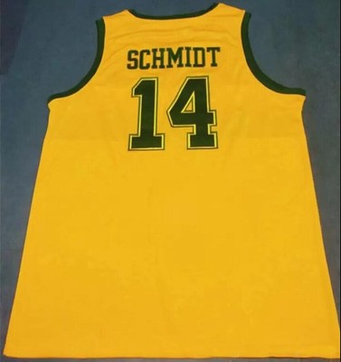 Throwback Retro Schmidt #14 Brazil Basketball Jersey Embroidered Custom Yellow