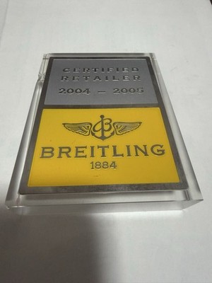BREITLING 1884 Certified Retailer 2004-2005 Crystal Plate Not For Sale Rare