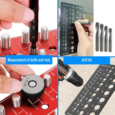 Thread Checker 2 PCS Nut and Bolt Aluminum Size Gauge Finder Wall Mountable Or