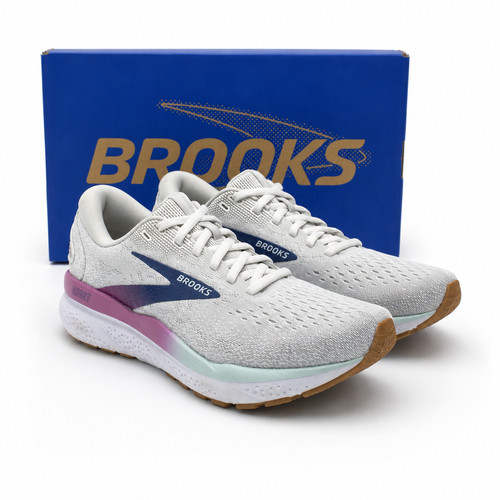 Brooks GHOST 16 Women's Running Shoes White/Grey/Estate Blue US Size 8