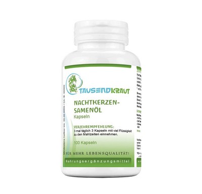 Premium Nachtkerzen Samenöl 100 Kapseln 740 mg - Enthält 9% Gamma-Linolen Säure
