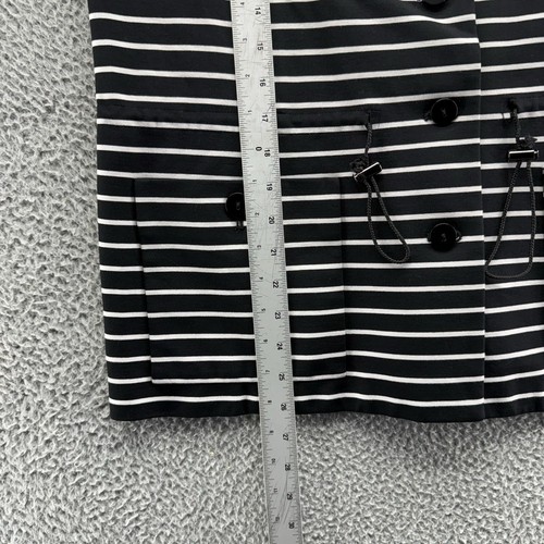Nina McLemore Jacket Womens Size 10 Black White Stripes Drawstring USA - Picture 7 of 8