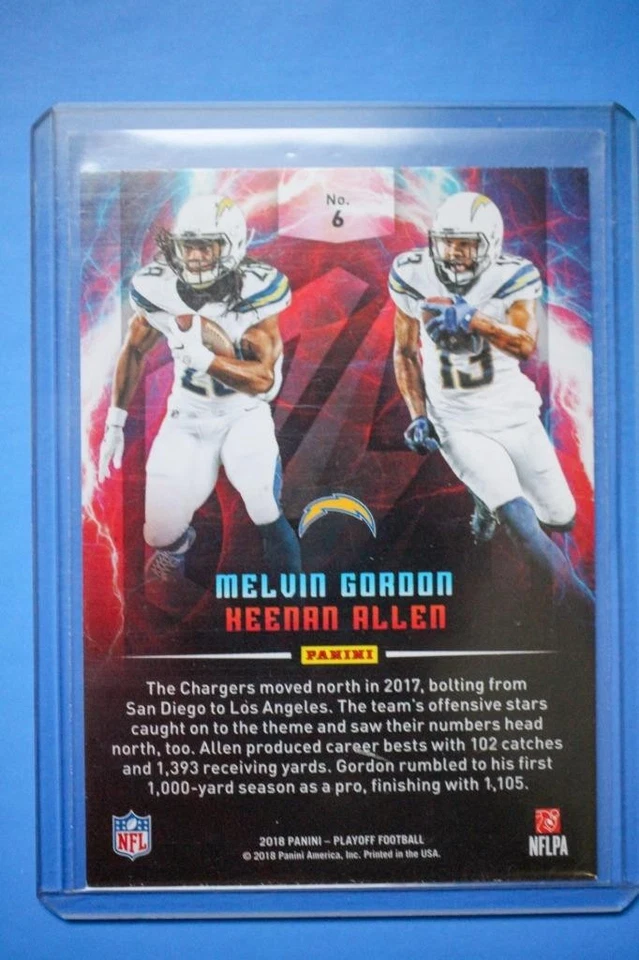 Chargers 2018 Panini Playoff Thunder & Lightning Melvin Gordon Keenan Allen - Image 2 of 2