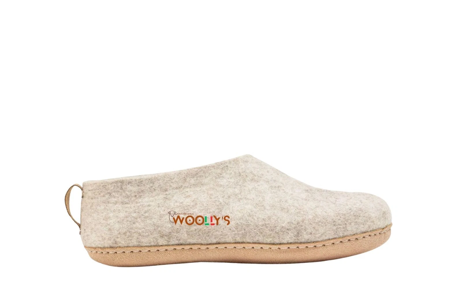 Woollyes Handmade Indoor Felt Shoes - Light Brown, Cozy & Warm Felt Shoes unisex
