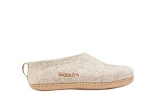 Woollyes Handmade Indoor Felt Shoes - Light Brown, Cozy Warm Felt Shoes unisex