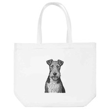 'Wire Fox Terrier Portrait' Tote Shopping Bag For Life (BG00087088)