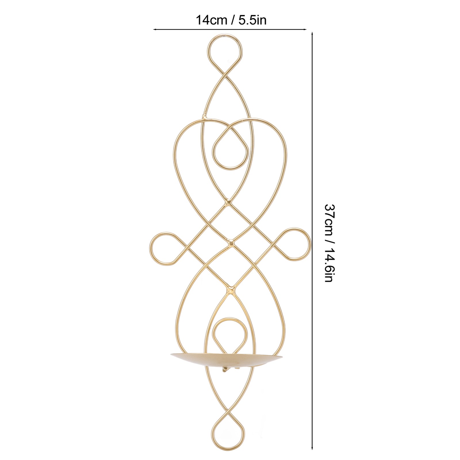 2 Sets: Chinese Knot Wrought Iron Candle Holders Wall-mounted Candle Holders