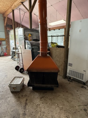 Vintage Malm Queen Fireplace Mid-Century, Modern Freestanding Orange  W Bricks