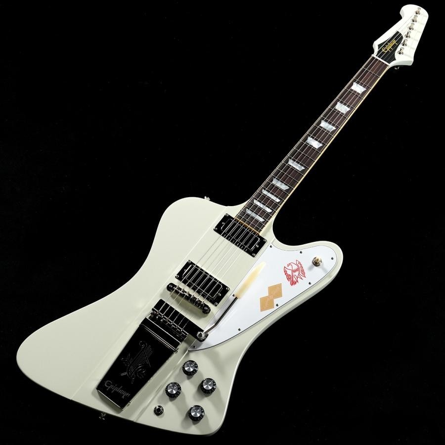 R様 ダンカン・ミニハムPU搭載 Epiphone firebird 白 韓国製 Epiphone Custom 1963 Firebird V With Maestro Vibrola Reissue