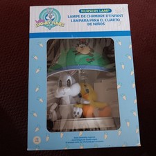 1999 Vtg Baby Looney Tunes Tweety Bird Bugs Bunny Nursery Lamp NIB