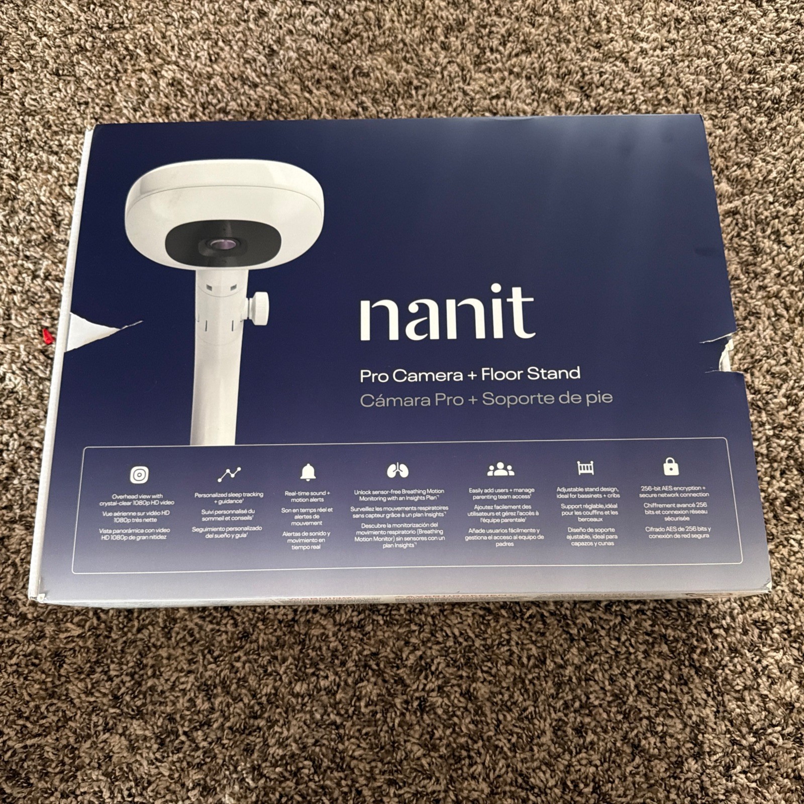 Nanit Pro Smart 1080p Wi-Fi Video Baby Monitor & Floor Stand - White N303NW