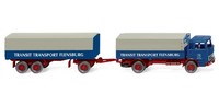 Wiking 43203 PritschenhäNgerzug Mb, Transit Transport, 1:87, H0