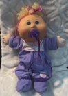 Vintage Cabbage Patch Baby, Preemie Curly Cornsilk Hair Blonde,blue Eyes, Paci