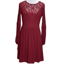 American Eagle Maroon Burgundy Long Sleeve Lace XS