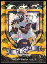 2021 Panini Prizm Draft Picks Collegiate #180 Terrace Marshall Jr. Gold Ice LSU