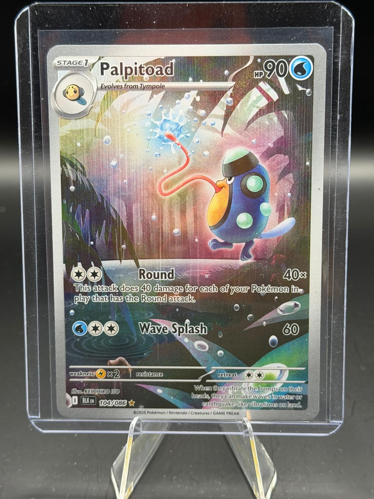 Palpitoad 104/086 Holo Illustration Rare Black Bolt Pokemon Near Mint