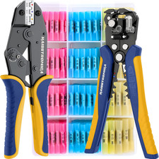 Crimping Tool for Heat Shrink Set with 200PCS AWG 22-10 Marine Grade Butt Connec