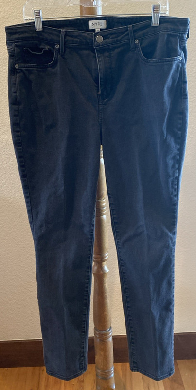 NYDJ Black Lift & Tuck Technology  Skinny Stretch Denim Jeans Women's Sz 14