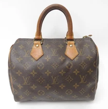 Authentic Louis Vuitton Speedy 25 Handbag Monogram Brown F#46891