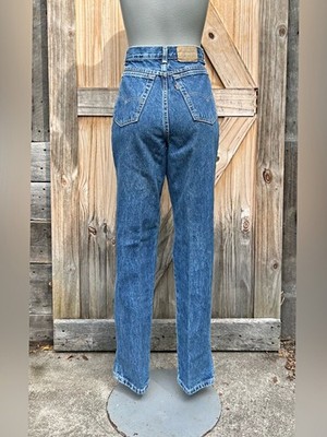 Vintage Retro 70s Levis Denim Super High Waisted Straight Leg Blue Jeans~8~USA