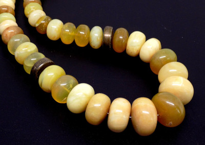 DTR Jay King Desert Carved Yellow Opal 925 Sterling Silver Necklace