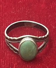 Sterling Silver and Turquoise Oblong Ring Vintage