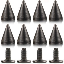 100 Sets 9.5mm 3/8 Inch Gun Metal Bullet Cone Spikes Studs Screw Back