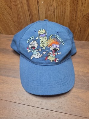 Rugrats Kids Hat Cap 1997 Viacom Vintage Blue Adjustable Snapback ''We're Doomed''